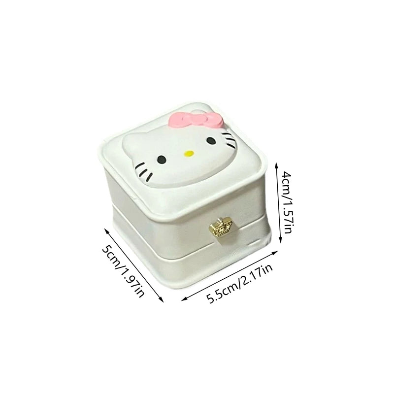 Hello Kitty Confession White Velvet Jewelry Ring Box