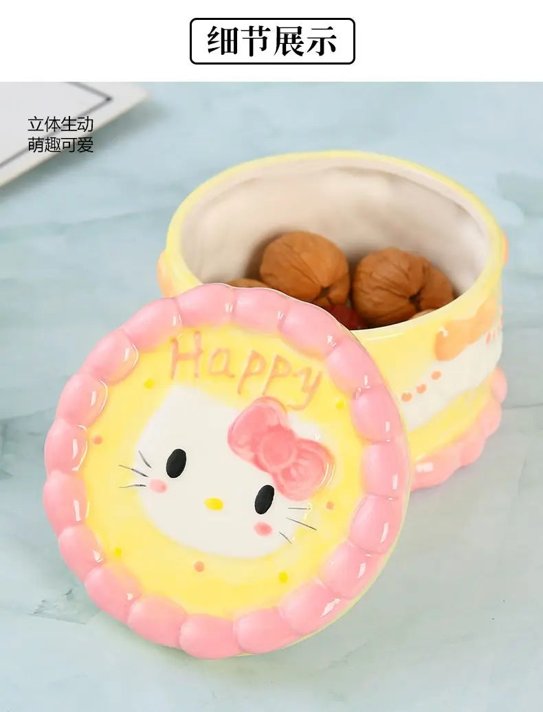 Hello Kitty Happy Cake Round Ceramic Storage Jar