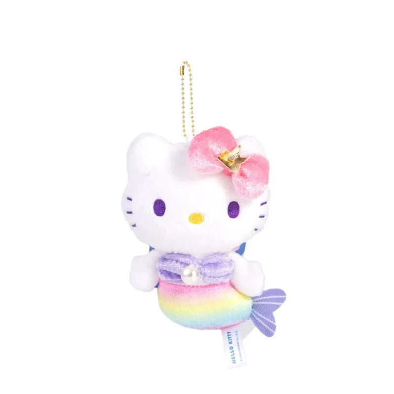 Hello Kitty 50th Anniversary Limited Rainbow Mermaid Series Plush Pendant Keychain