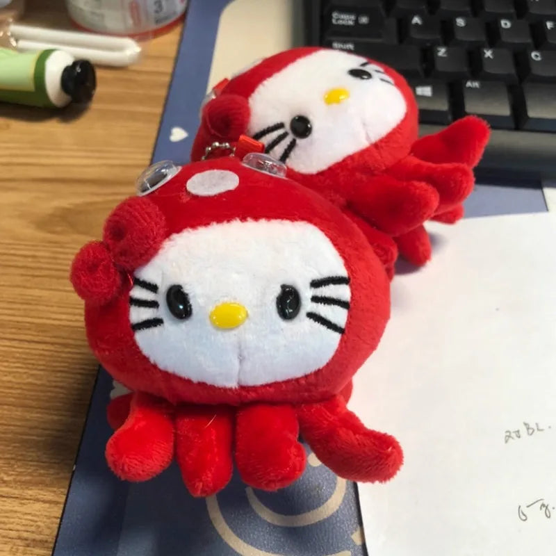 Hello Kitty Octopus Plush Keychain Pendant