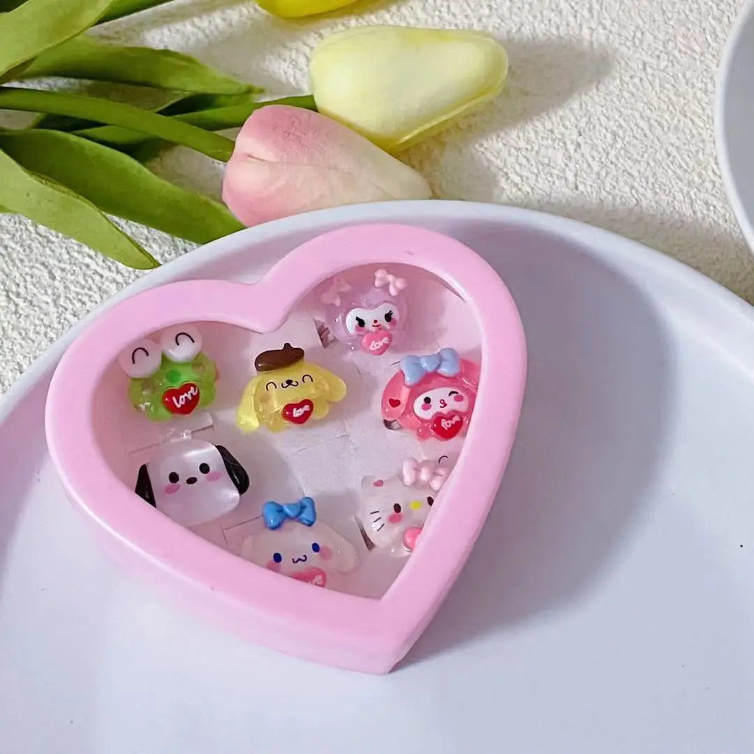 Sanrio Hello Kitty Cinnamoroll Rings Set Kuromi Pochacco 