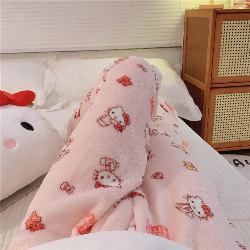 Hello Kitty Light Pink Fluffy Pajama Pants