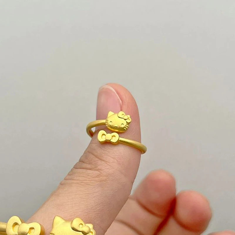 Hello Kitty Gold Bow Ring