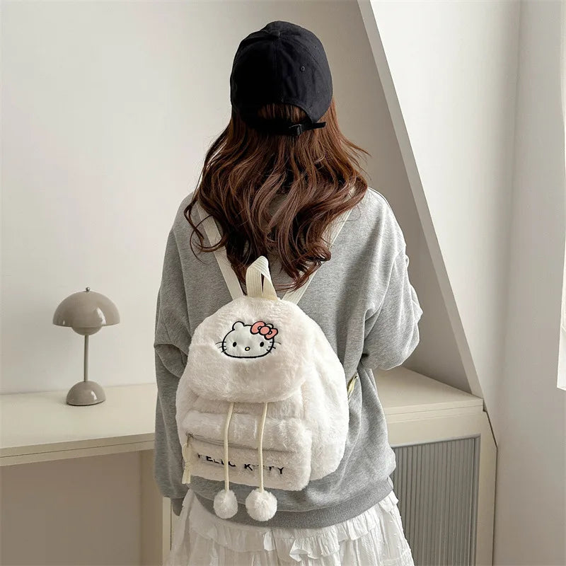 Sanrio Kawaii Fluffy Cute Plush Backpack