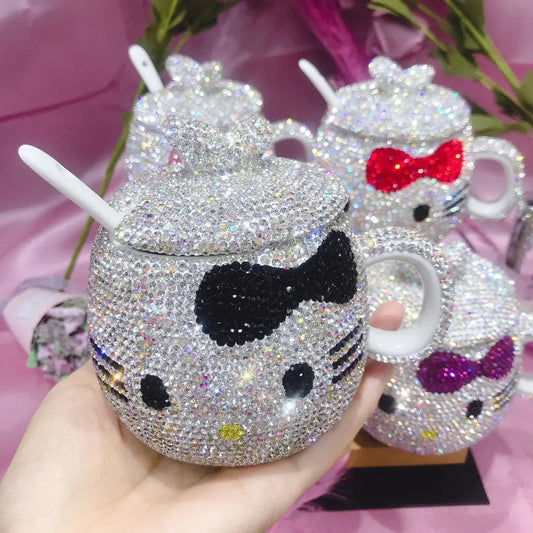 Hello Kitty Rhinestone Diamond Coffee Cup