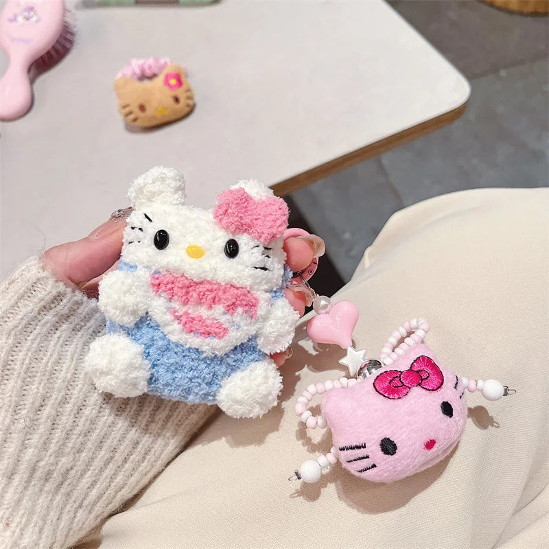 Hello Kitty Kawaii Fluffy Plush AirPods Case