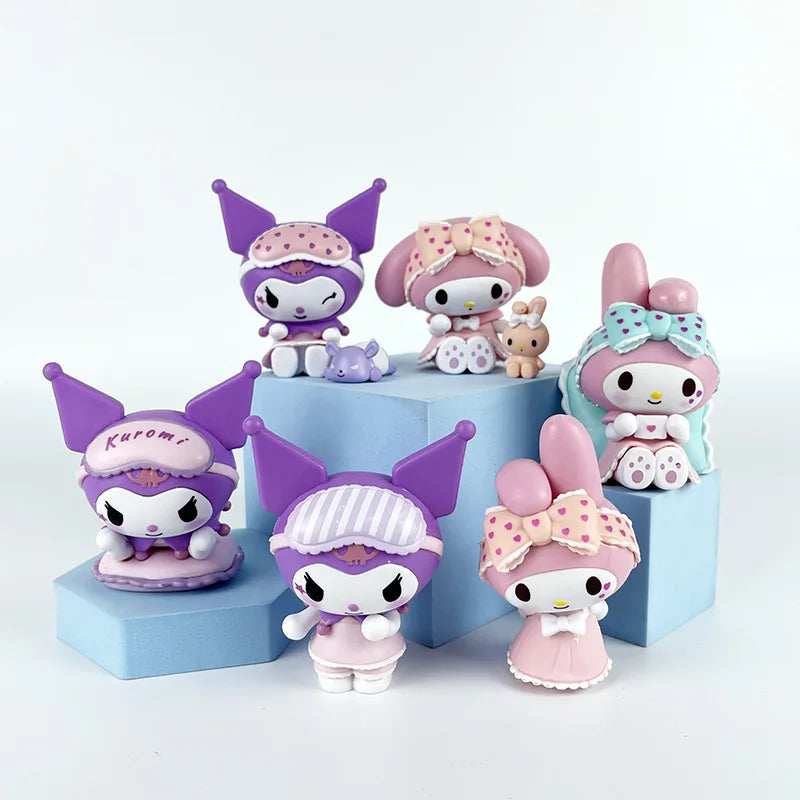 Sanrio Blind Box Cute Kuromi x My Melody  Pajamas Series Collection