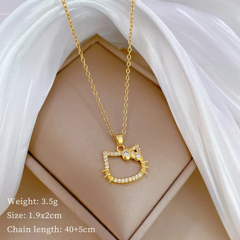 Hello Kitty Gold Pendant Necklace