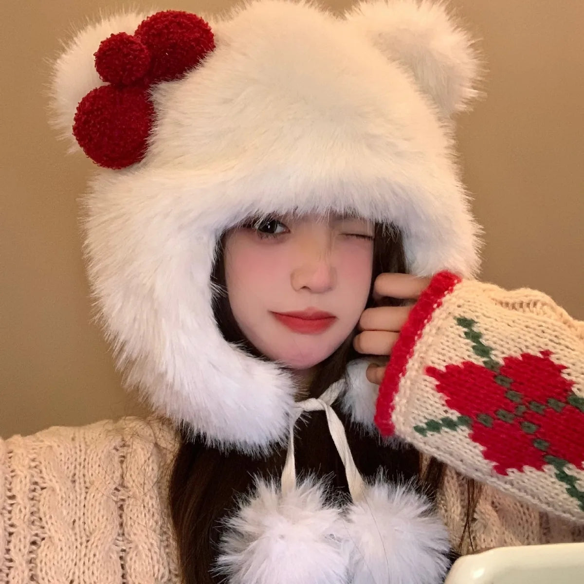 Hello Kitty Kawaii Fluffy Hat