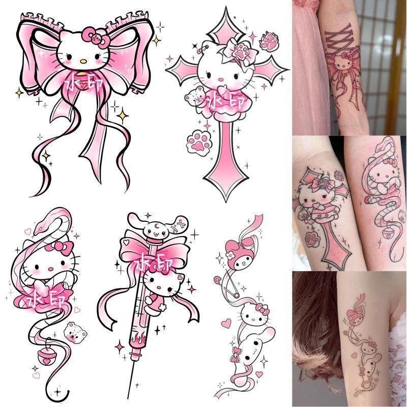 Hello Kitty Kawaii Tattoo Sticker