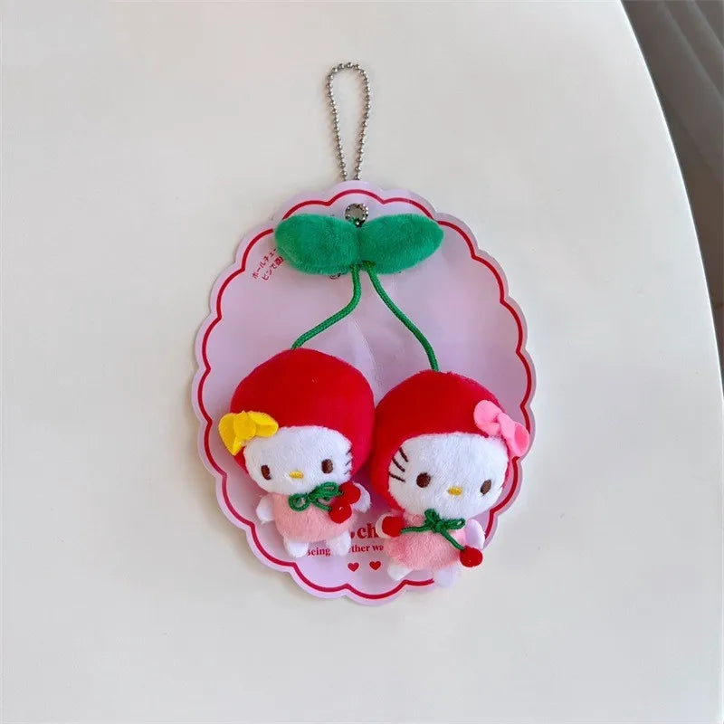 Sanrio Kawaii Cherry Fruit Series Plush Doll Pendant Keychain