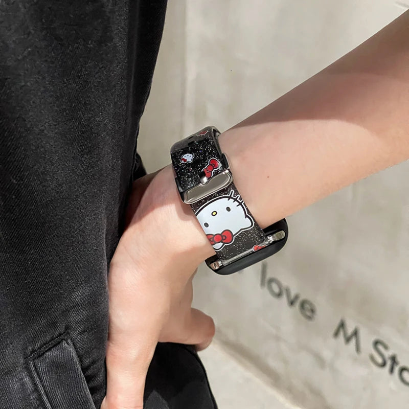 Hello Kitty Glitter Silicone iWatch Band