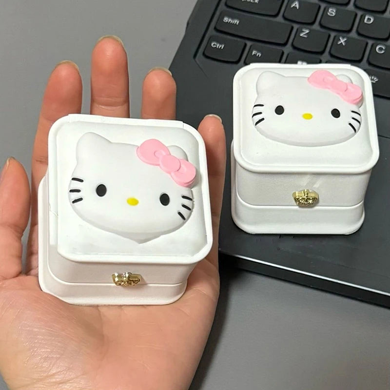 Hello Kitty Confession White Velvet Jewelry Ring Box