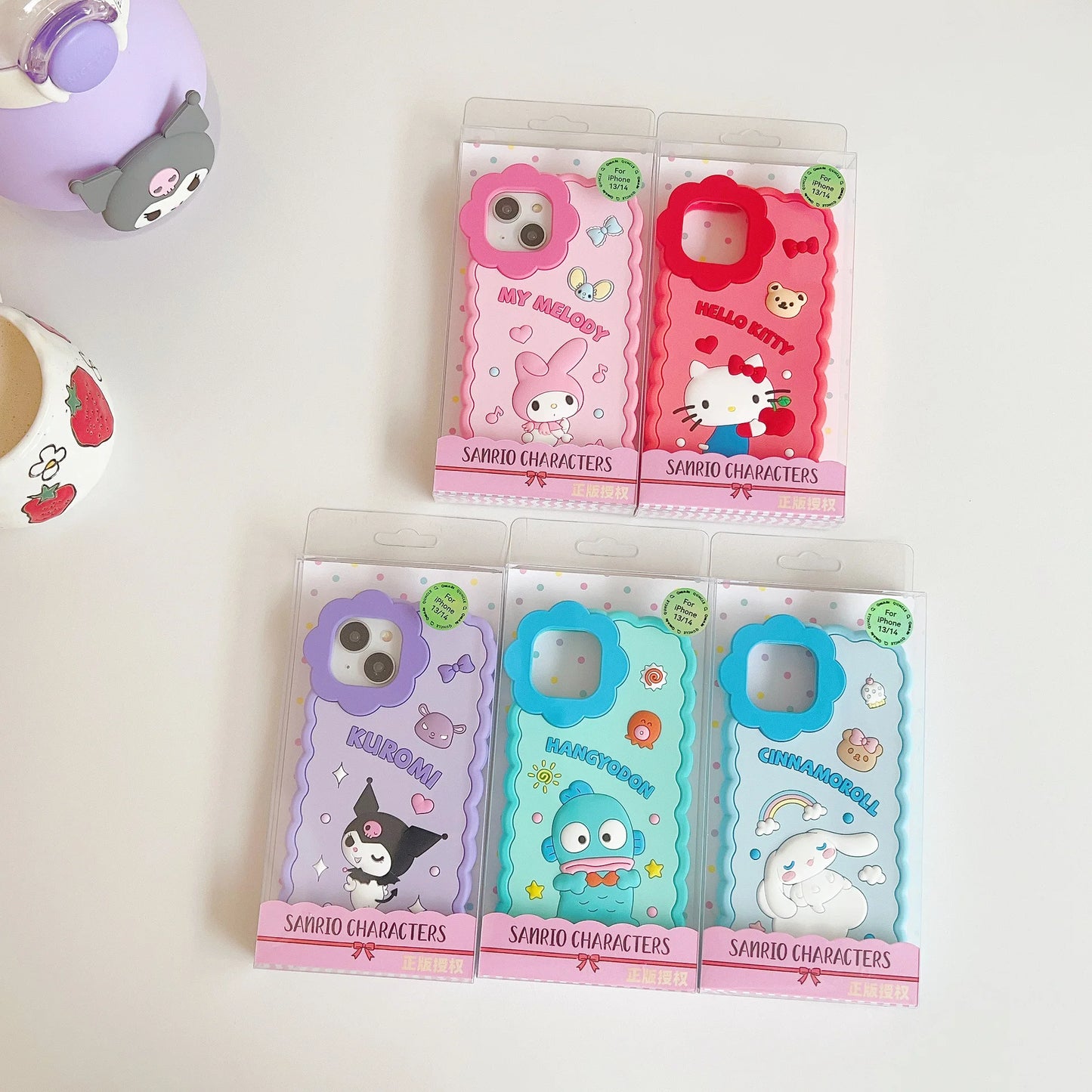 Sanrio Hello Kitty x Kuromi x My Melody x Cinnamoroll Silicone Phone Case