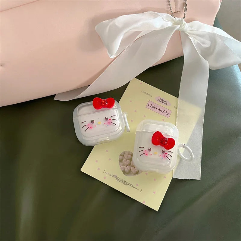 Hello Kitty Clear Kawaii Airpods Case