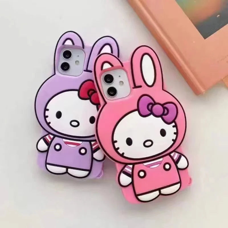 Hello Kitty Bunny Rabbit Shape Silicone Phone Case