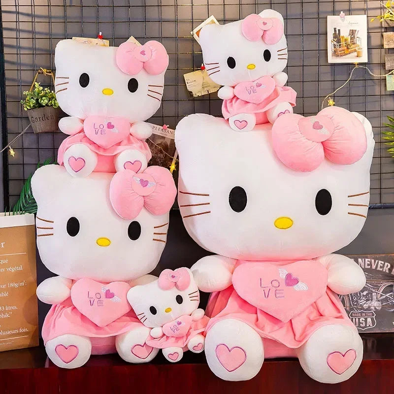 Sanrio Kawaii Hello Kitty Heart Love Plush: 5cm, 30cm, 40cm, 55cm, 70cm