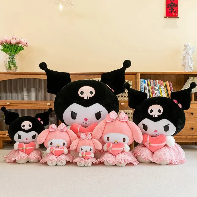 Sanrio Hello Kitty x Kuromi x My Melody Valentines Day Heart Plushie