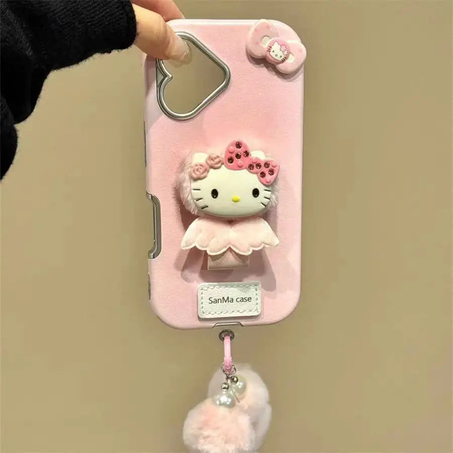 Hello Kitty Cartoon Ring Buckle Design Phone Case Y2K