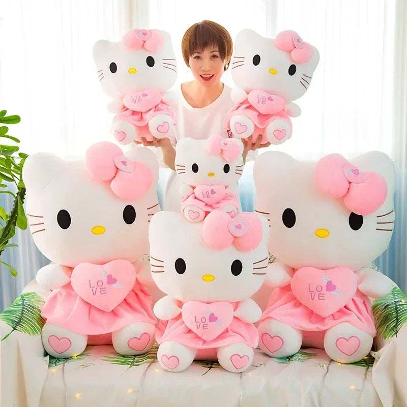 Sanrio Kawaii Hello Kitty Heart Love Plush: 5cm, 30cm, 40cm, 55cm, 70cm