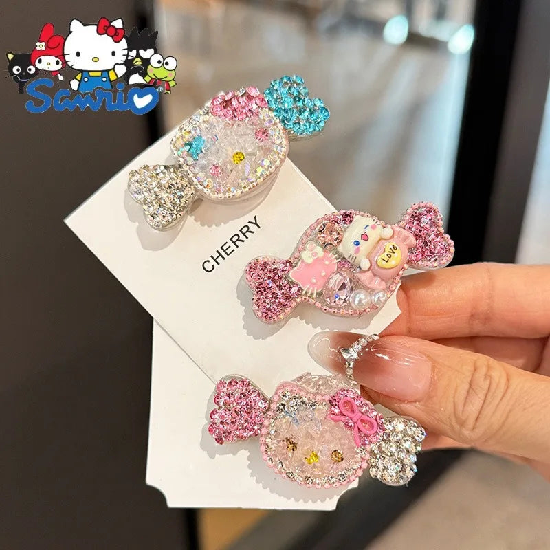 Hello Kitty Sweet Kawaii Candy Rhinestone Diamond Hair Clip Accessory