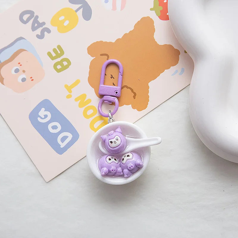 Sanrio Rice Ball Bowl Keychain