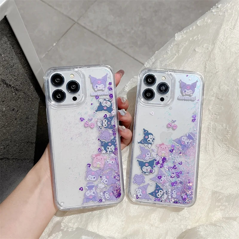 Kuromi Sparkle Sand Jelly Phone Case