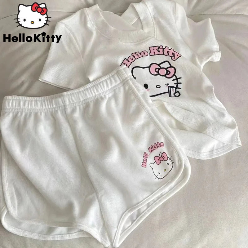 Hello Kitty White Shorts Two Piece Outfit