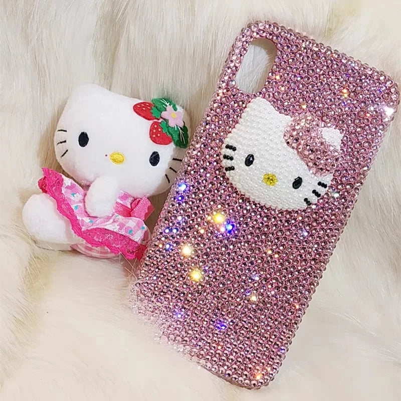 Hello Kitty Kawaii Bow Rhinestone Phone Case