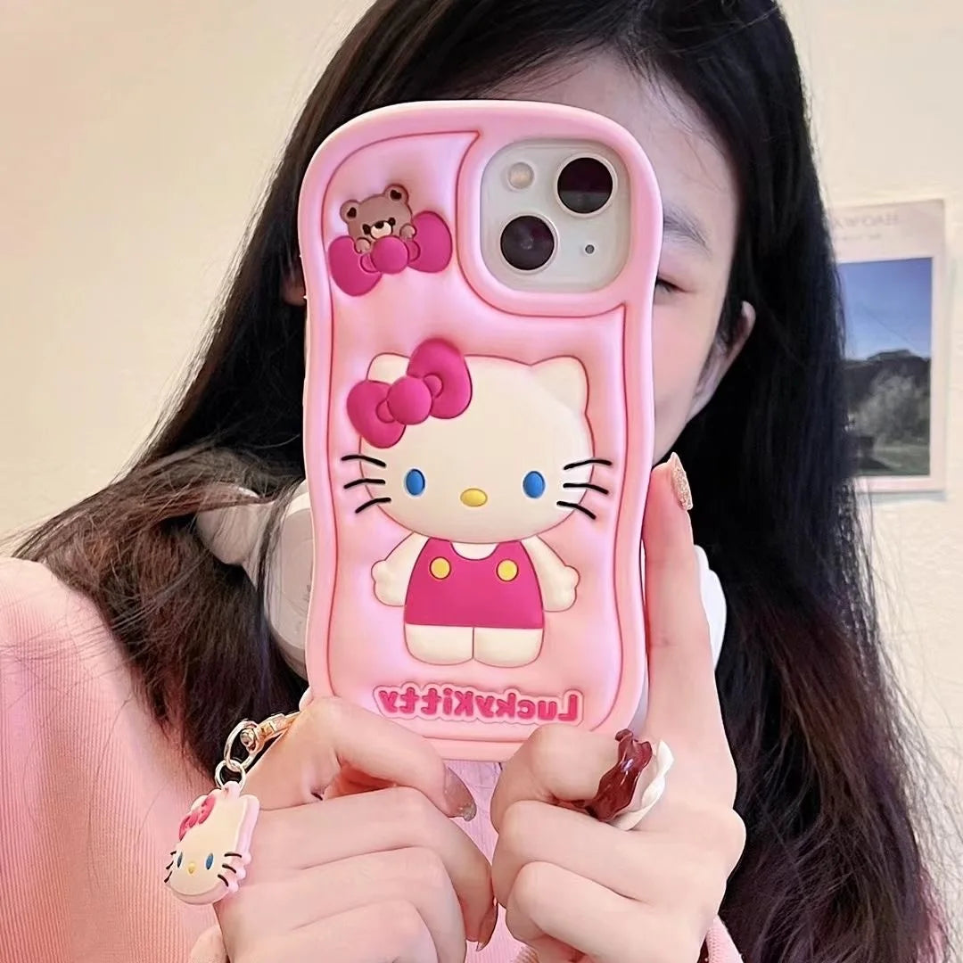 Hello Kitty Lucky Cute 3D Silicone Phone Case