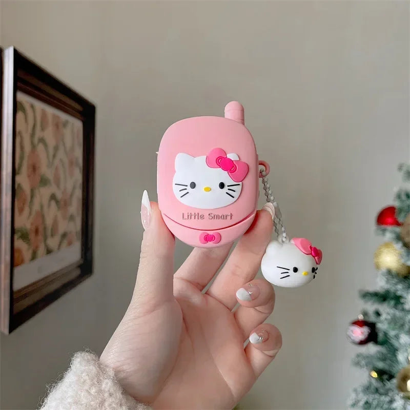 Hello Kitty Kawaii Flip Phone Airpods Case