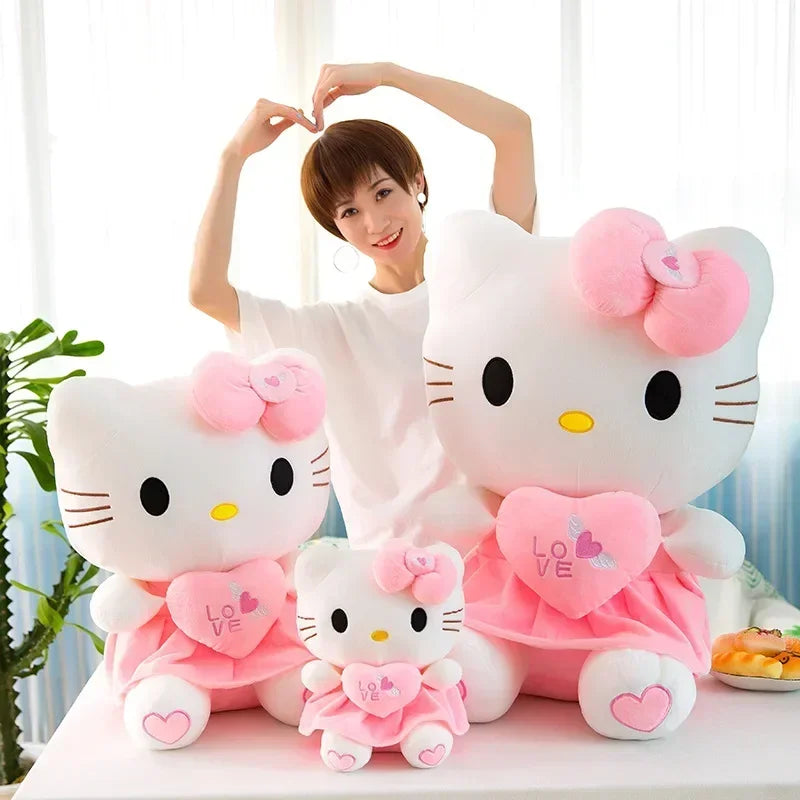 Sanrio Kawaii Hello Kitty Heart Love Plush: 5cm, 30cm, 40cm, 55cm, 70cm