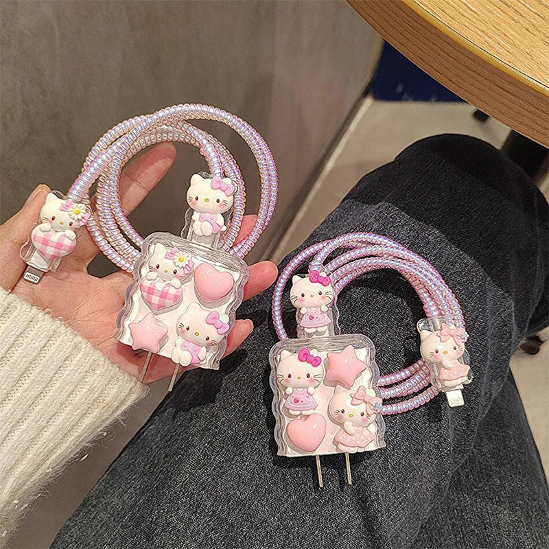 Hello Kitty Kuromi Charger Data Cable Case Protector