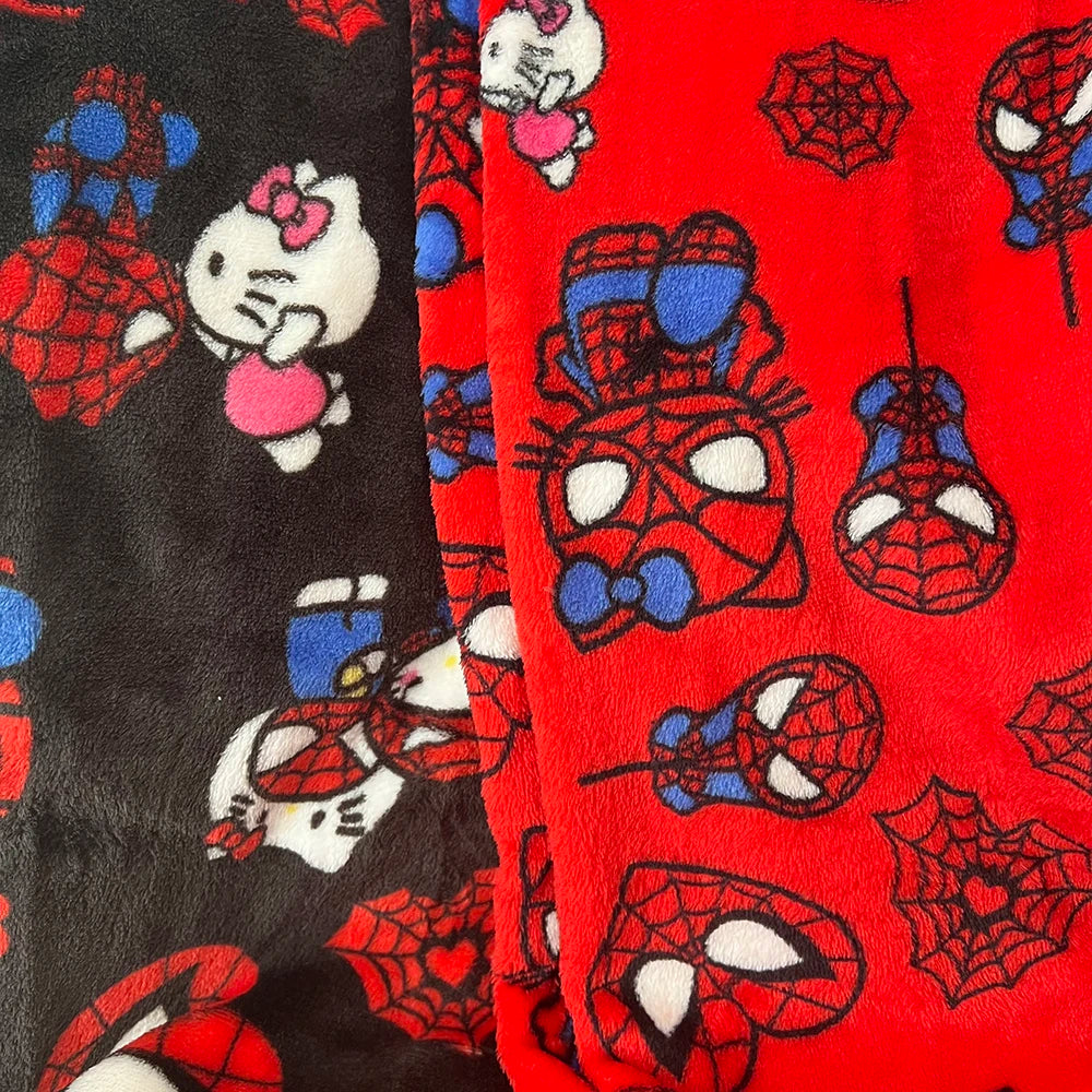 Hello Kitty & Spider Man Plush Fluffy Pajama Pants