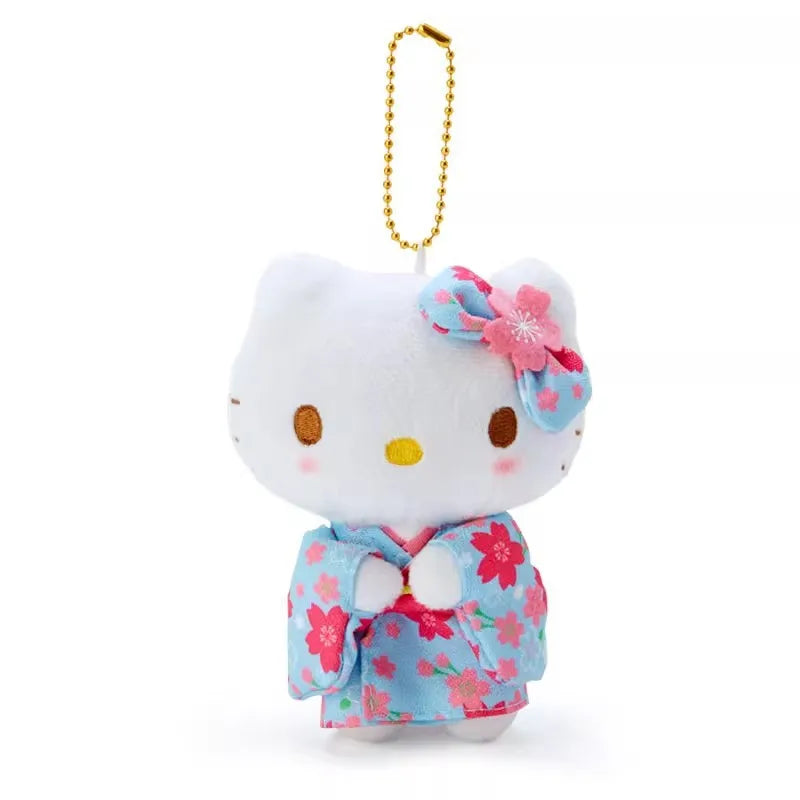 Hello Kitty Cherry Blossom Kimono Series Plush Keychain Pendant