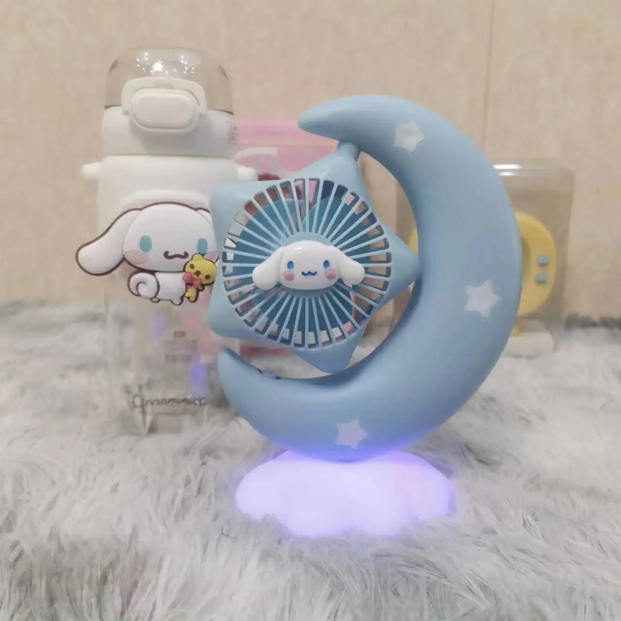 Sanrio Moon Star Night Lamp Fan