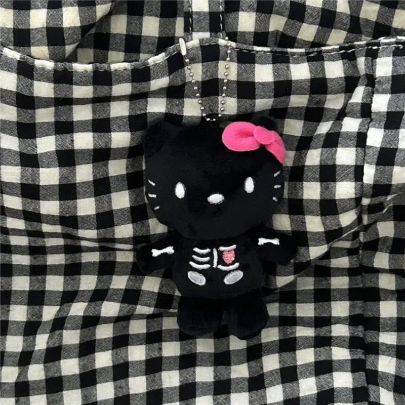 Hello Kitty Skeleton Halloween Plush Keychain