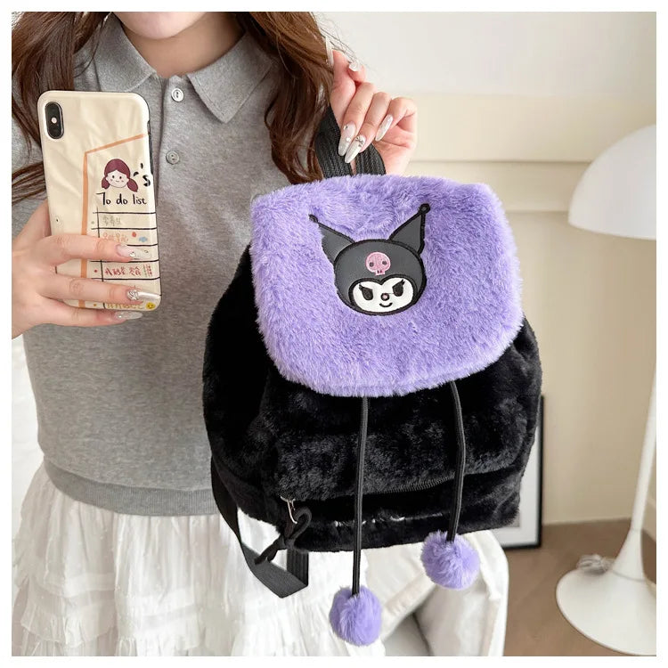 Sanrio Kawaii Fluffy Cute Plush Backpack