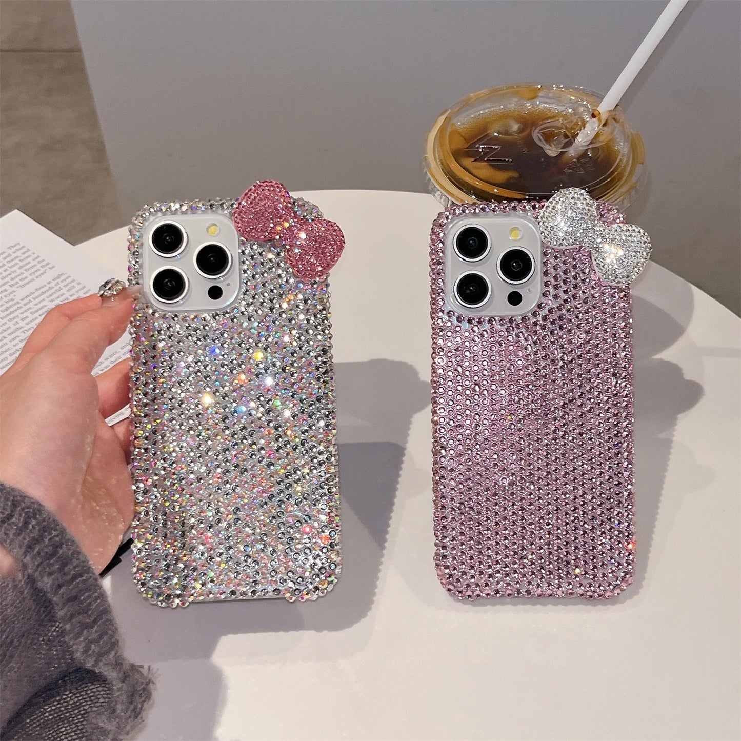 Kawaii Bow Rhinestone Phone Case