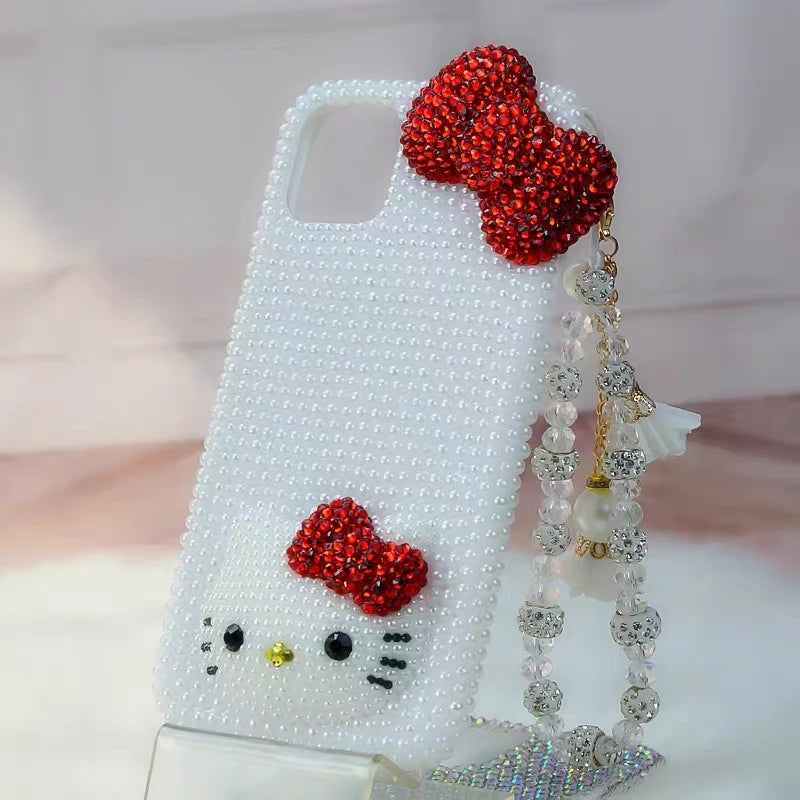 Hello Kitty Kawaii Bow Rhinestone Phone Case