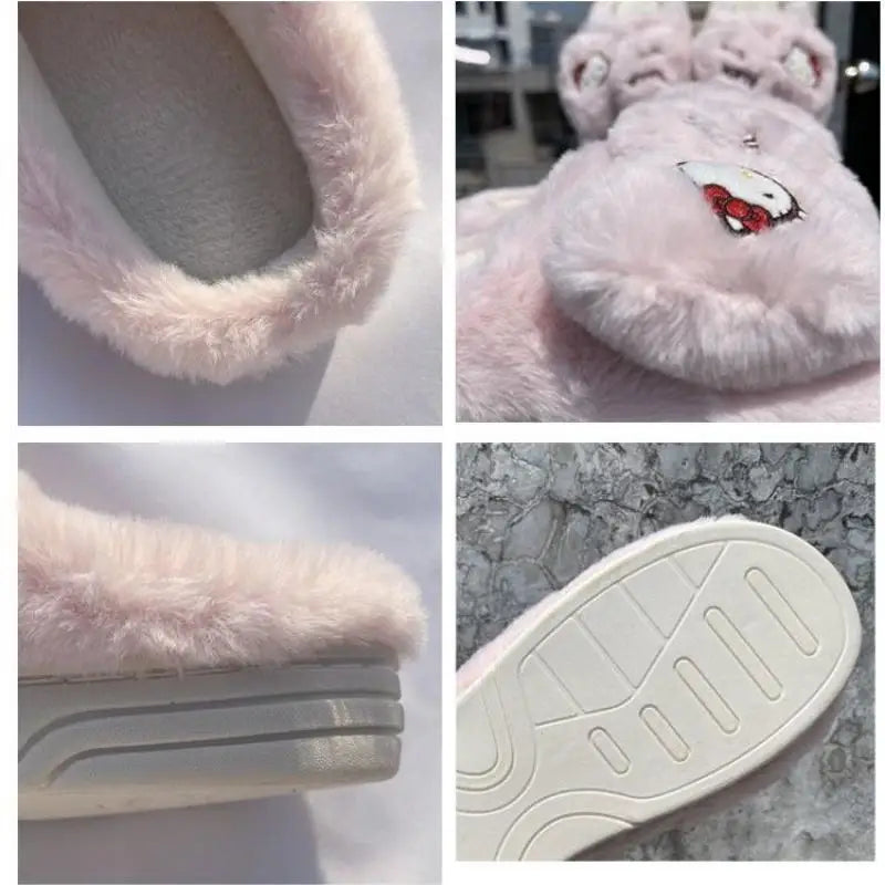 Hello Kitty Pink Plush Slippers