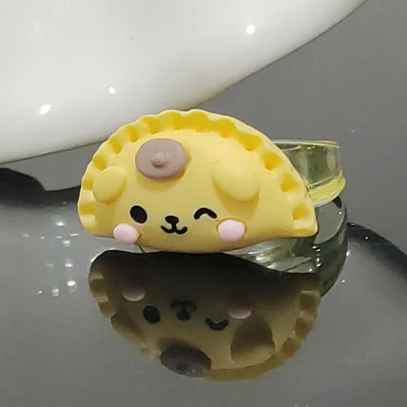 Sanrio Anime Cute Kawaii Food Dumplings Rings