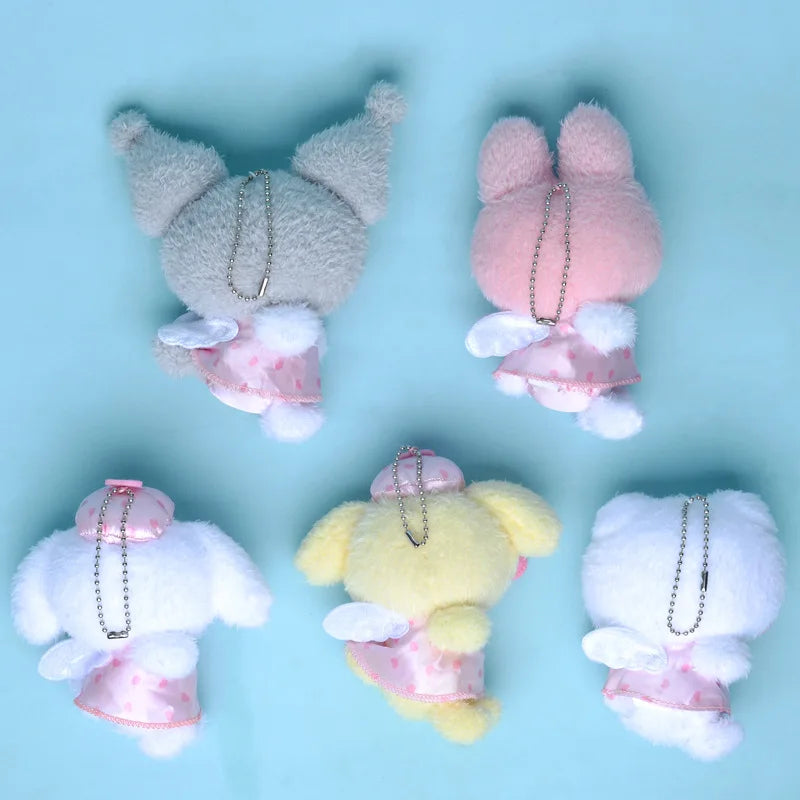 Sanrio Angel Cupid Heart Kawaii Soft Pastel Plush Keychain Pendant