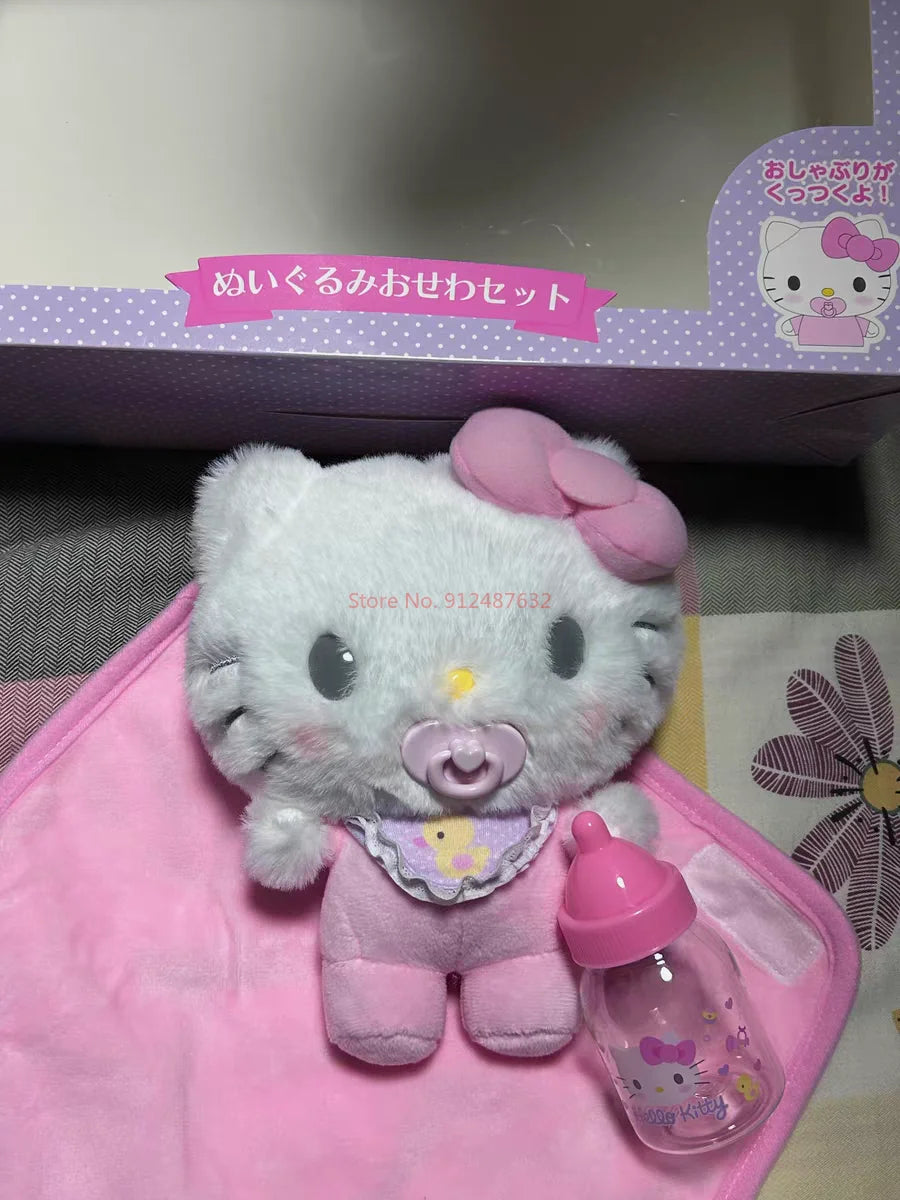 Sanrio Hello Kitty x Cinnamoroll x My Melody Baby Doll Dress Up Pacifier Bottle Plushie