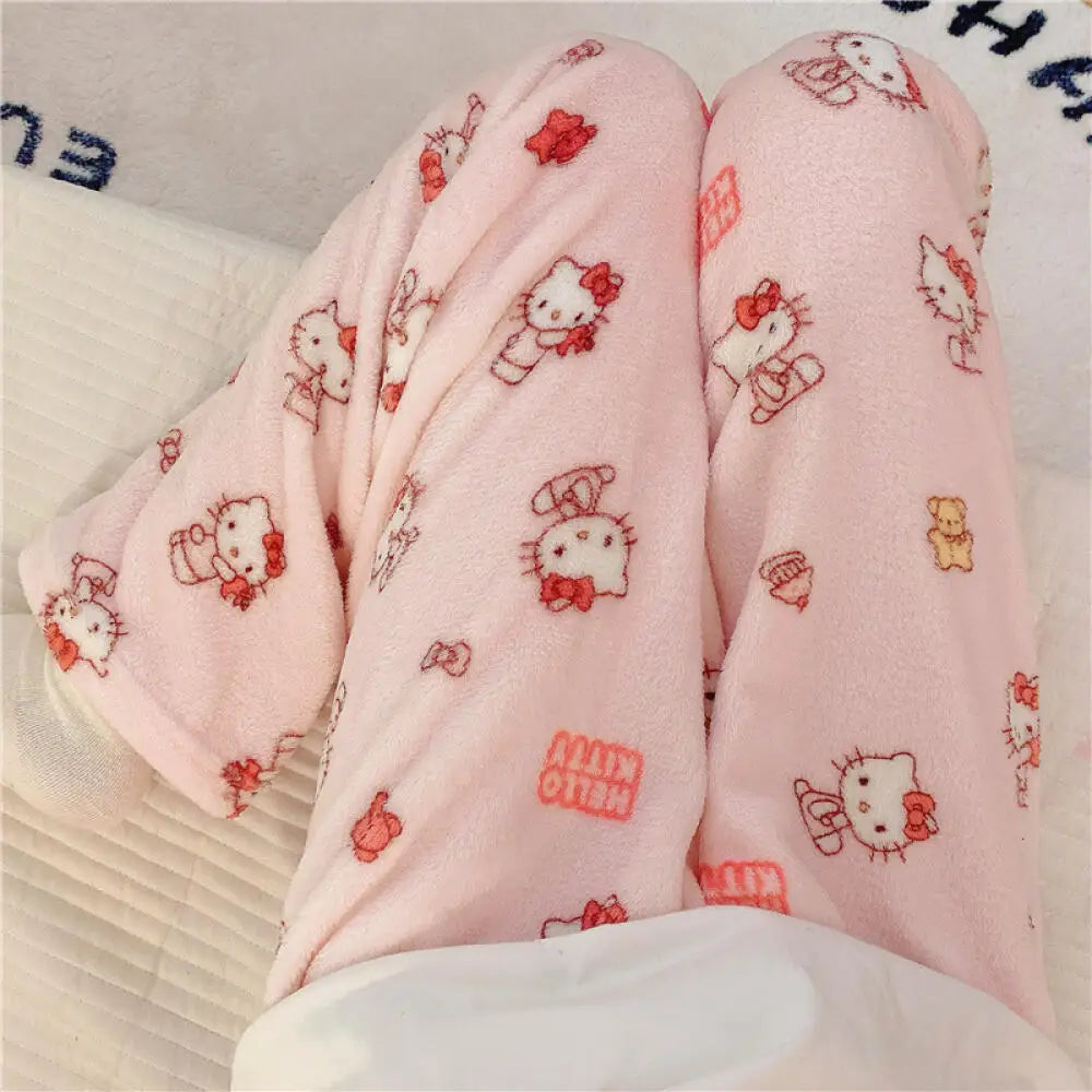 Hello Kitty Light Pink Fluffy Pajama Pants