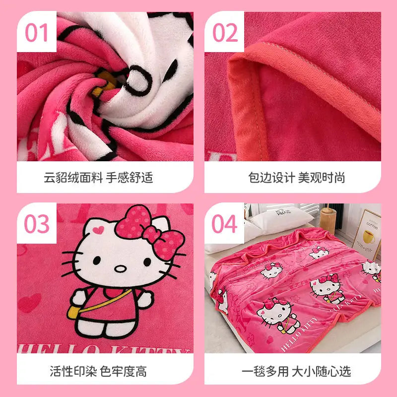 Hello Kitty Animal Leopard Print Blanket