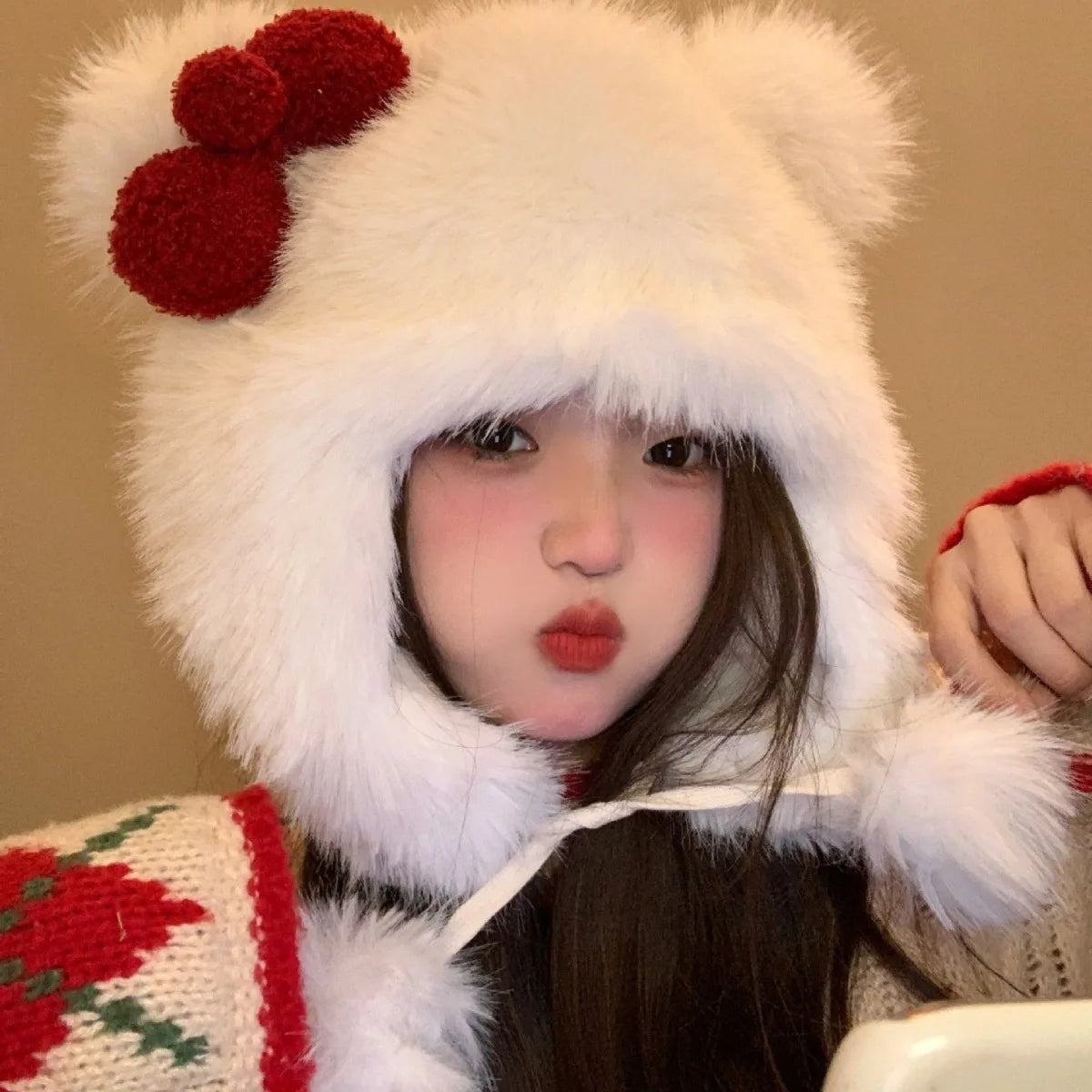 Hello Kitty Kawaii Fluffy Hat