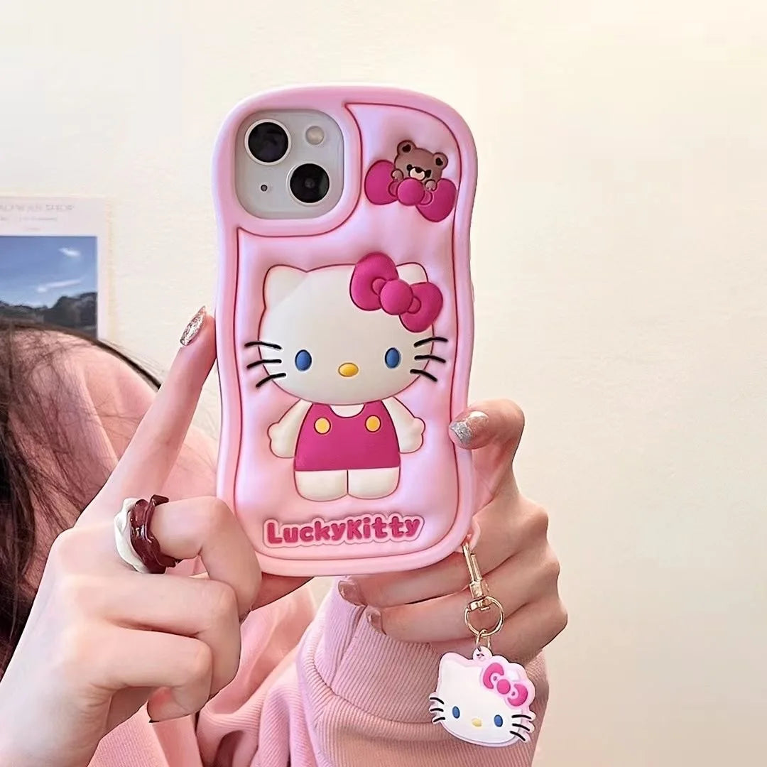 Hello Kitty Lucky Cute 3D Silicone Phone Case