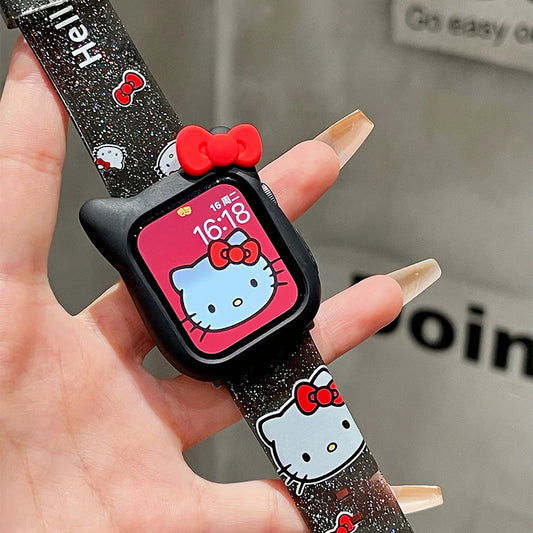 Hello Kitty Glitter Silicone iWatch Band