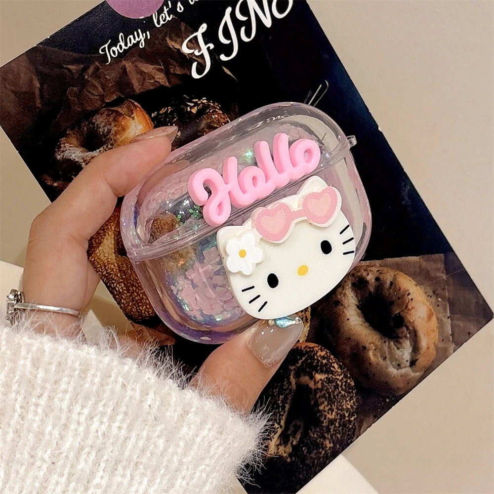 Hello Kitty Hello Glitter Clear Airpods Case